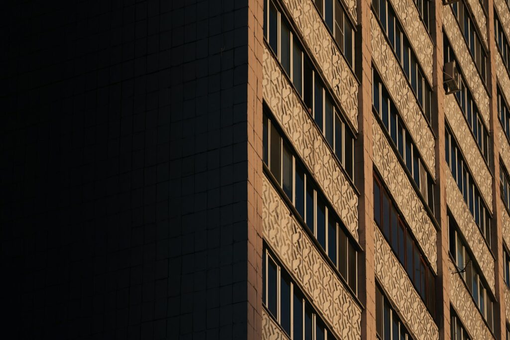 a tall building with many windows